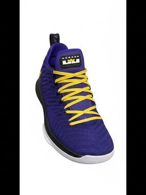 Nike LeBron 16 Low "Lakers" Purple/Yellow Knit Sneakers shoes 9.5 (A2)